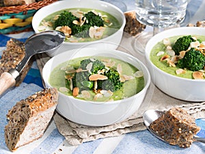 Lunch with broccoli soup