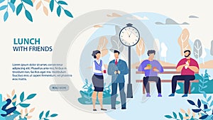 Lunch with Friends Design Motivate Webpage Banner