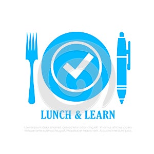 Lunch and learn vector icon photo