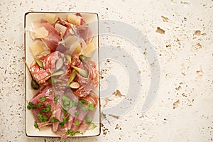 Lunch Meat or Cold Cuts in Rectangular Plate