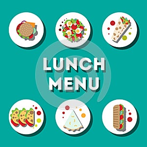 Lunch menu, modern flat icon