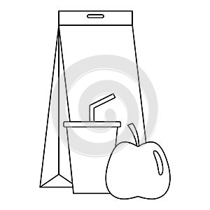Lunch pack icon, outline style
