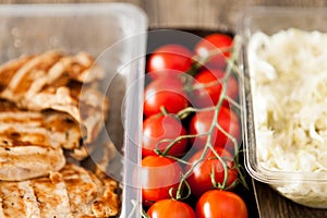 Lunch packed in different boxes