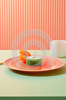 Lunch plate sushi set seafood traditional japanese meal japan food roll