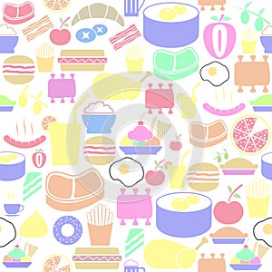 Lunch seamless pattern background icon