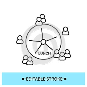 Lunch time icon. Quarantine office break time management simple vector illustration