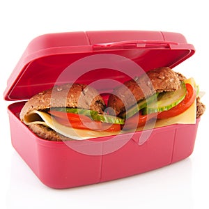 Lunchbox with healthy bread rolls