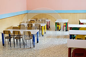 Lunchroom of the refectory of the kindergarten