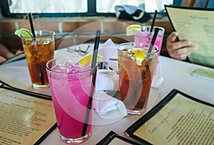 Lunchtime drinks at Tohono Chul Park restaurant, Tucson, Arizona