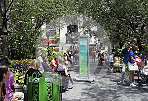 Lunchtime in Herald Square in New York City