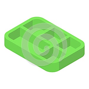 Lunchtime serving tray icon isometric vector. Alimentation tableware platter