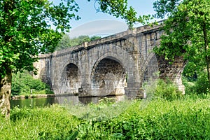 The Lune valley aqueduct, which carries the Lancaster canal over