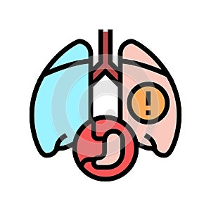 lung or breathing problems color icon vector illustration