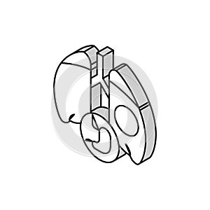 lung or breathing problems isometric icon vector illustration