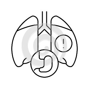 lung or breathing problems line icon vector illustration