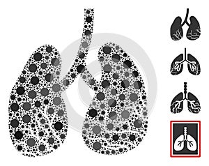 Lung Cancer Collage of CoronaVirus Items