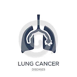 Lung cancer icon. Trendy flat vector Lung cancer icon on white b