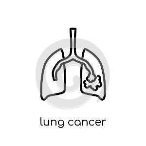 Lung cancer icon. Trendy modern flat linear vector Lung cancer i