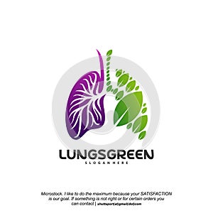Lung care logo designs vector, Nature Lungs logo concept vector, Lungs Health logo template