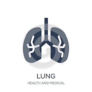 Lung icon. Trendy flat vector Lung icon on white background from