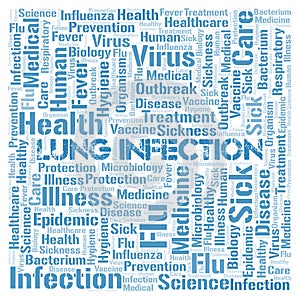 Lung Infection typography word cloud create with the text only.