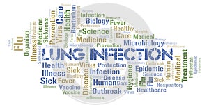 Lung Infection typography word cloud create with the text only.