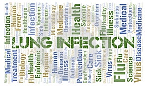 Lung Infection typography word cloud create with the text only.
