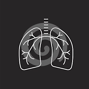 Lung inflammation, lungs sign. Editable vector illustration photo