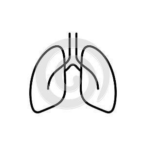Lung line icon vector