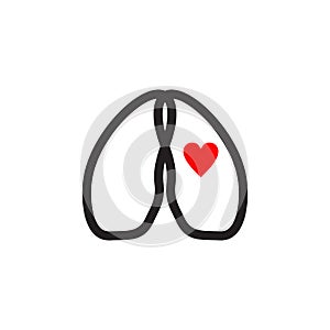Lung logo design vector template