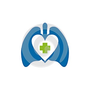 Lung logo design vector template