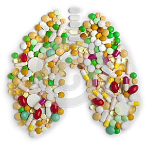 Lung of pills and capsules