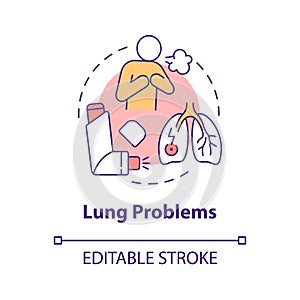 Lung problems concept icon