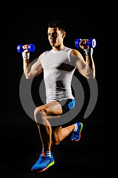 Lunge with dumbbells