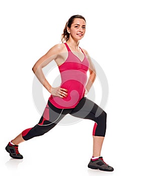 Lunge exercise girl