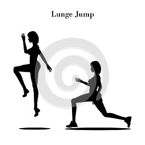 Lunge jump exercise silhouette