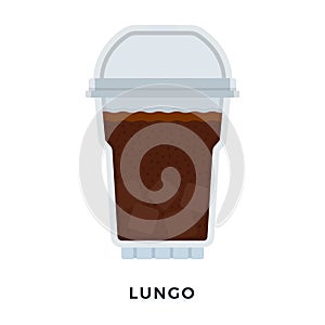 Lungo ice coffee vector flat isolated