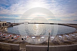 Lungomare famous waterfront walkway in Opatija and Slatina beach view