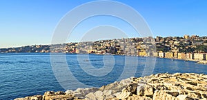 Lungomare - seashore of Napoli along the touristic harbor of Mergellina