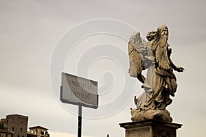 Lungotevere Castello Angel statue, in the Vatican City Rome Italy