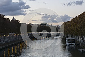 Lungotevere in rome. Ancient Bridge