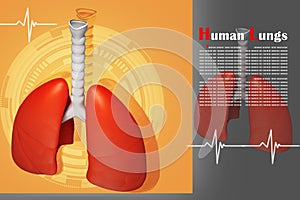 Lungs in coloured background