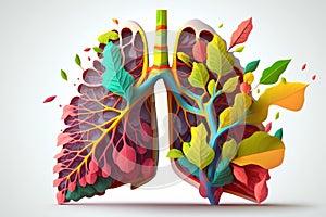 Lungs. Cute cartoon healthy human anatomy internal organ character set with brain lung intestine heart kidney liver and