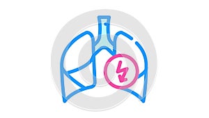lungs cutting ache color icon animation