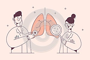 Lungs examination in medicine, pulmonology concept photo