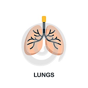 Lungs flat icon. Colored sign from oxygen collection. Creative Lungs icon illustration for web design, infographics and
