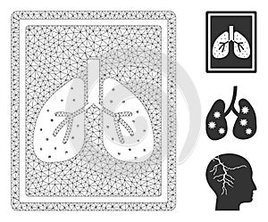 Lungs Fluorography Polygonal Frame Vector Mesh Illustration