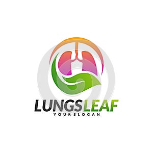 Lungs Health Care Logo Design Concept Vector. Eco Lungs icon logo template. Nature Lungs Logo Vector. Lungs Leaf Logo Template