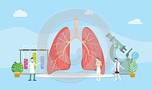 Lungs healthy treatment concept mangement with team doctor discuss -  illustration photo