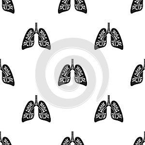 Lungs icon in black style isolated on white background. Organs pattern stock vector illustration.